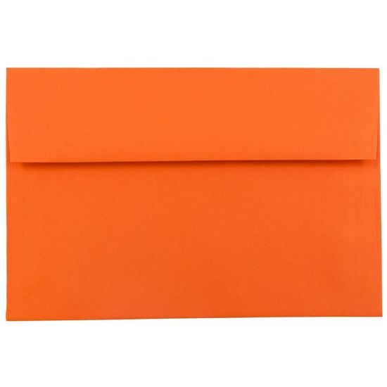 Picture of JAM Paper Booklet Invitation Envelopes, A7, Gummed Seal, 30% Recycled, Orange, Pack Of 25