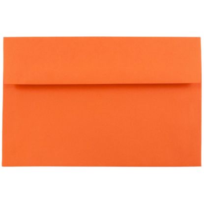 Picture of JAM Paper Booklet Invitation Envelopes, A8, Gummed Seal, 30% Recycled, Orange, Pack Of 25