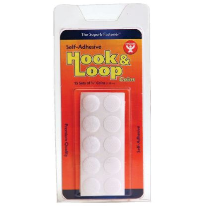 Picture of Hygloss Hook-And-Loop Coins, 0.6in Diameter, White, 90 Coins Per Pack, Set Of 6 Packs