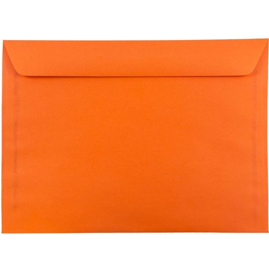 Picture of JAM Paper Booklet Envelopes, 9in x 12in, Gummed Seal, 30% Recycled, Orange, Pack Of 25