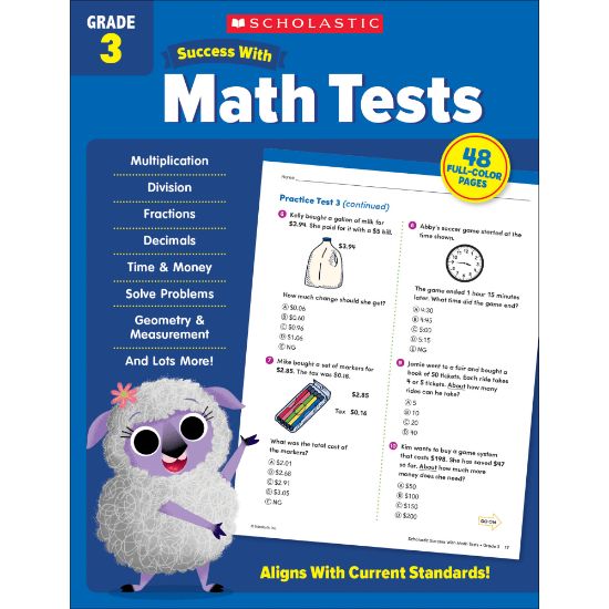 Picture of Scholastic Success With Math Tests Workbook, Grade 3