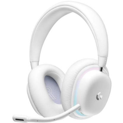 Picture of Logitech G735 Gaming Headset - Mini-phone (3.5mm), USB - Wired/Wireless - Bluetooth/RF - 65.6 ft - 38 Ohm - 20 Hz - 20 kHz - On-ear - Ear-cup - Cardioid, Uni-directional Microphone - White Mist