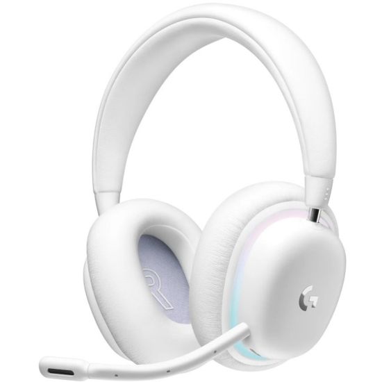 Picture of Logitech G735 Gaming Headset - Mini-phone (3.5mm), USB - Wired/Wireless - Bluetooth/RF - 65.6 ft - 38 Ohm - 20 Hz - 20 kHz - On-ear - Ear-cup - Cardioid, Uni-directional Microphone - White Mist