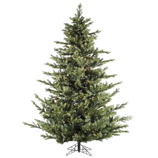 Picture of Fraser Hill Farm 7 1/2ft Foxtail Pine Artificial Christmas Tree With Multi-Color LED String Lighting And Stand, Green/Black