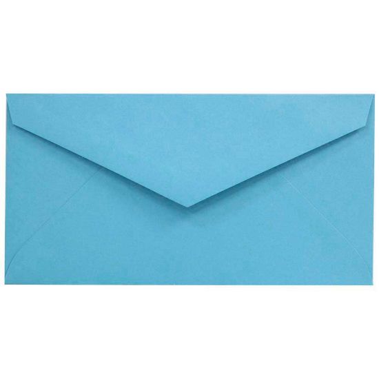 Picture of JAM Paper Booklet Envelopes, #7 3/4 Monarch, Gummed Seal, 30% Recycled, Blue, Pack Of 25