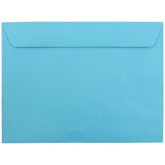 Picture of JAM Paper Booklet Envelopes, 9in x 12in, Gummed Seal, 30% Recycled, Blue, Pack Of 25