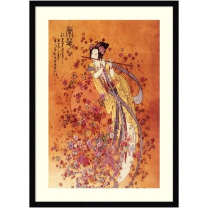 Picture of Amanti Art Goddess of Prosperity by Chinese Wood Framed Wall Art Print, 29inH x 21inW, Black