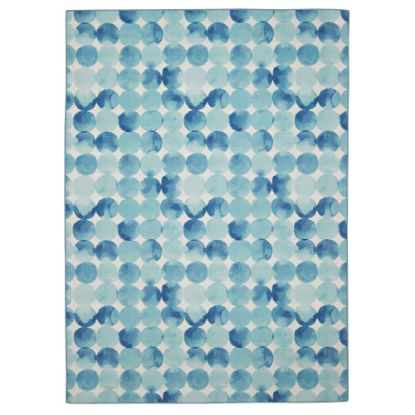 Picture of Linon Washable Outdoor Area Rug, Kossuth, 7ft x 9ft, Blue/Ivory