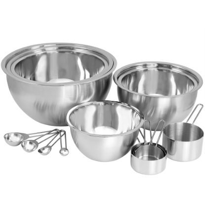 Picture of MegaChef 14-Piece Mixing Bowl Set, Silver