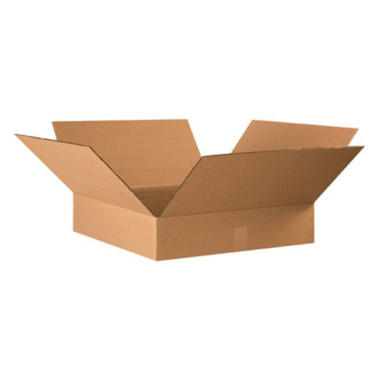 Picture of Partners Brand Flat Corrugated Boxes, 22in x 22in x 4in, Kraft, Bundle of 10