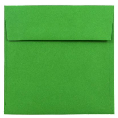 Picture of JAM Paper Color Square Invitation Envelopes, 6in x 6in, Gummed Seal, 30% Recycled, Green, Pack Of 25