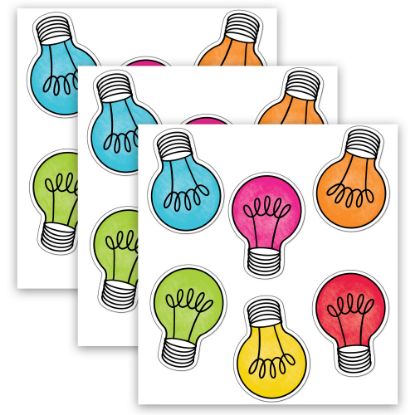 Picture of Carson Dellosa Education Cut-Outs, Schoolgirl Style Light Bulb Moments Colorful Light Bulbs, 36 Cut-Outs Per Pack, Set Of 3 Packs