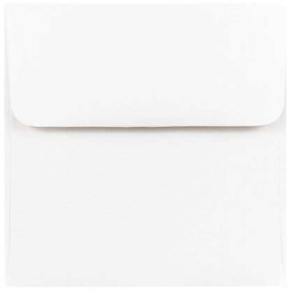 Picture of JAM Paper Square Invitation Envelopes, 4 1/2in x 4 1/2in, Gummed Seal, White, Pack Of 25