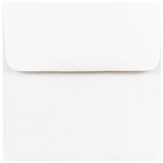 Picture of JAM Paper Square Invitation Envelopes, 4 1/2in x 4 1/2in, Gummed Seal, White, Pack Of 25