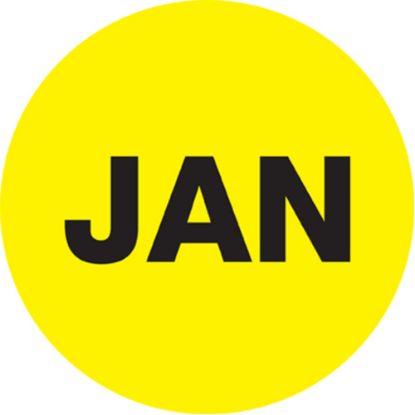 Picture of Tape Logic Yellow - "JAN" Months of the Year Labels 1in, DL6723, Roll of 500