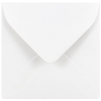 Picture of JAM Paper Square Invitation Envelopes, 3 1/8in x 3 1/8in, Gummed Seal, White, Pack Of 25