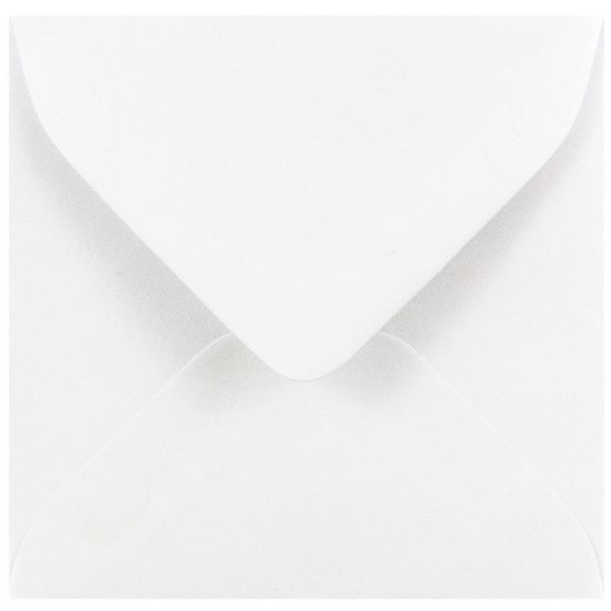 Picture of JAM Paper Square Invitation Envelopes, 3 1/8in x 3 1/8in, Gummed Seal, White, Pack Of 25