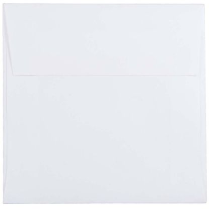 Picture of JAM Paper Square Invitation Envelopes, 5 1/2in x 5 1/2in, Gummed Seal, White, Pack Of 25