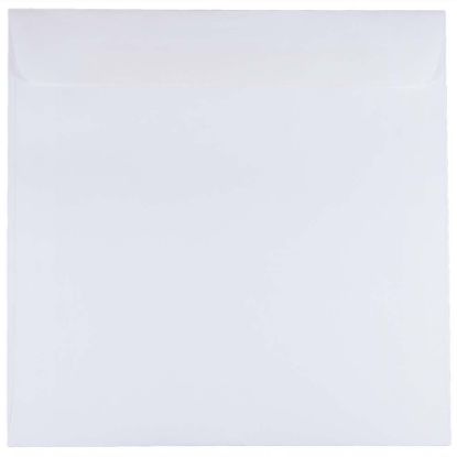 Picture of JAM Paper Square Invitation Envelopes, 8 1/2in x 8 1/2in, Gummed Seal, White, Pack Of 25