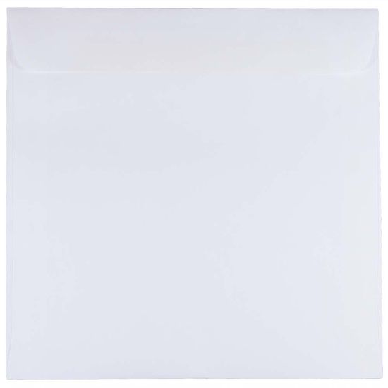 Picture of JAM Paper Square Invitation Envelopes, 8 1/2in x 8 1/2in, Gummed Seal, White, Pack Of 25