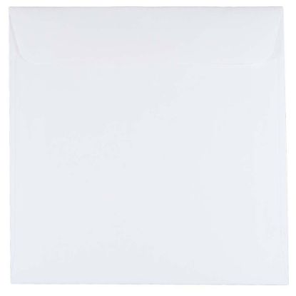 Picture of JAM Paper Square Invitation Envelopes, 7in x 7in, Gummed Seal, White, Pack Of 25