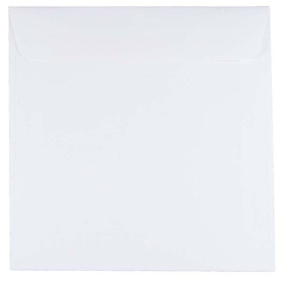 Picture of JAM Paper Square Invitation Envelopes, 7in x 7in, Gummed Seal, White, Pack Of 25