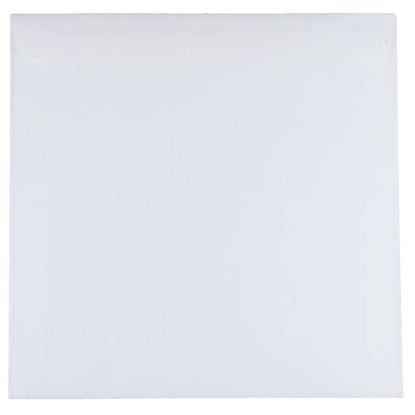 Picture of JAM Paper Square Invitation Envelopes, 9 1/2in x 9 1/2in, Gummed Seal, White, Pack Of 25