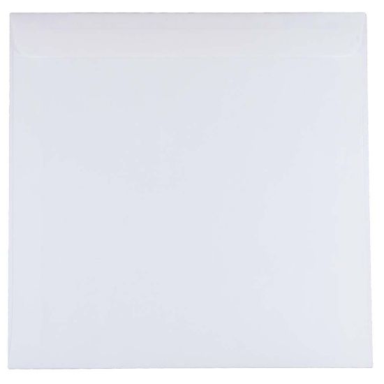 Picture of JAM Paper Square Invitation Envelopes, 9 1/2in x 9 1/2in, Gummed Seal, White, Pack Of 25