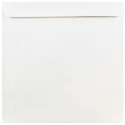 Picture of JAM Paper Square Invitation Envelopes, #9, Gummed Seal, White, Pack Of 25