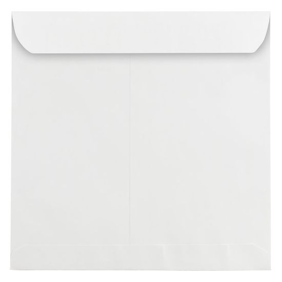 Picture of JAM Paper Square Invitation Envelopes, 12 1/2in x 12 1/2in, Gummed Seal, White, Pack Of 25