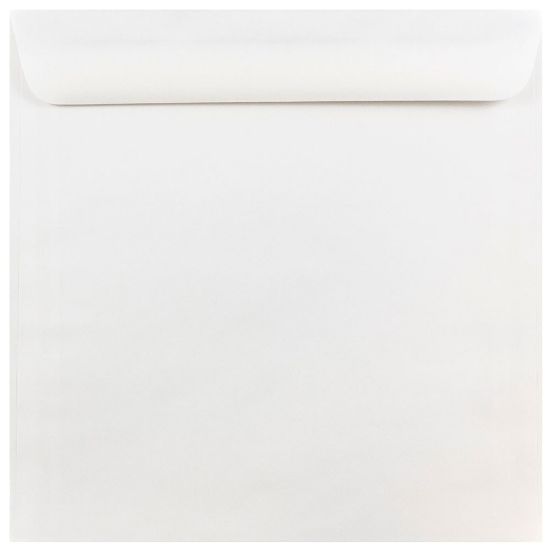 Picture of JAM Paper Square Invitation Envelopes, 10in x 10in, Gummed Seal, White, Pack Of 25