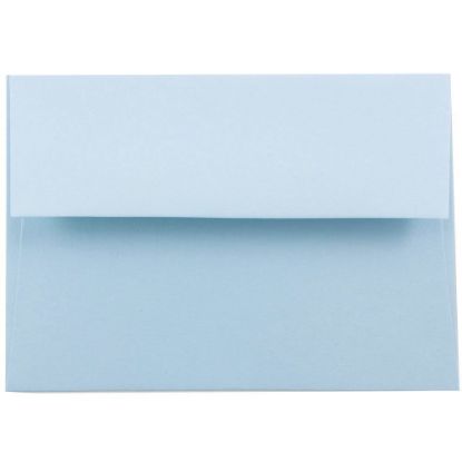 Picture of JAM Paper Booklet Envelopes, #4 Bar (A1), Gummed Seal, Light Baby Blue, Pack Of 25