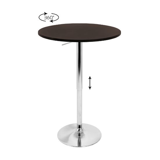 Picture of LumiSource Adjustable Bar Table, Silver/Brown