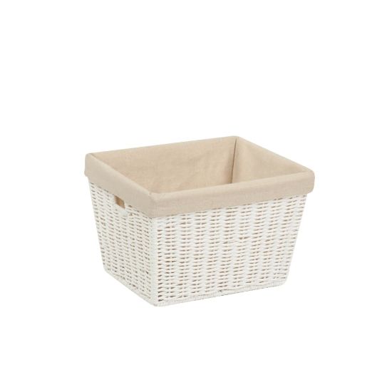 Picture of Honey-Can-Do Paper Rope Storage Tote With Liner, Medium Size, White