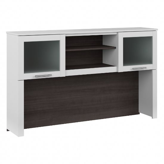 Picture of Bush Furniture Somerset 60inW Desk Hutch, Storm Gray/White, Standard Delivery