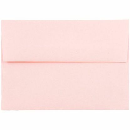 Picture of JAM Paper Booklet Envelopes, #4 Bar (A1), Gummed Seal, Light Baby Pink, Pack Of 25