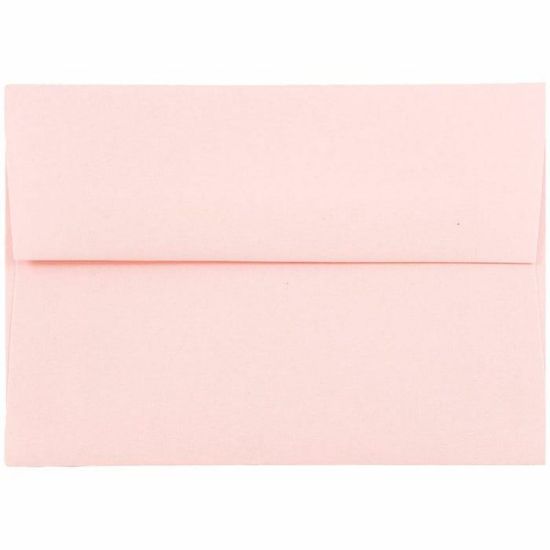 Picture of JAM Paper Booklet Envelopes, #4 Bar (A1), Gummed Seal, Light Baby Pink, Pack Of 25