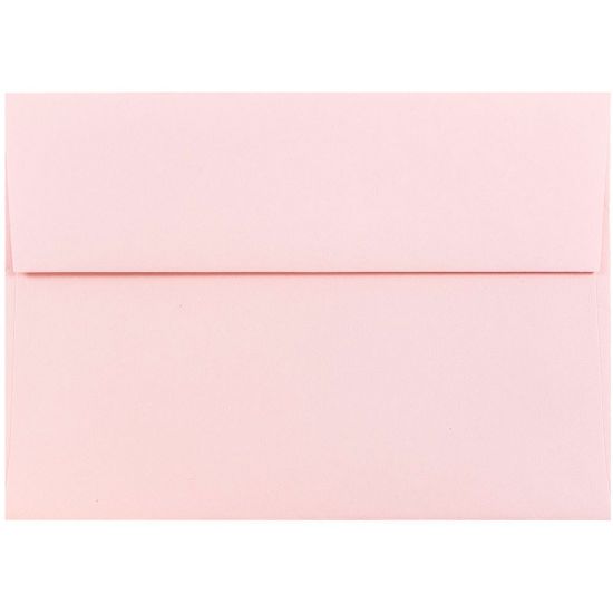 Picture of JAM Paper Booklet Invitation Envelopes, A7, Gummed Seal, Light Baby Pink, Pack Of 25