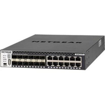 Picture of Netgear M4300 Stackable Managed Switch with 24x10G including 12x10GBASE-T and 12xSFP+ Layer 3 - 12 Ports - Manageable - 10 Gigabit Ethernet, Gigabit Ethernet - 10GBase-T, 10GBase-X - 3 Layer Supported - Modular - 1U High