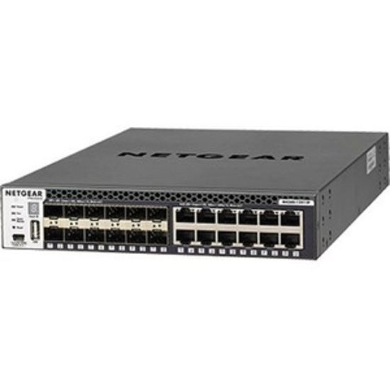 Picture of Netgear M4300 Stackable Managed Switch with 24x10G including 12x10GBASE-T and 12xSFP+ Layer 3 - 12 Ports - Manageable - 10 Gigabit Ethernet, Gigabit Ethernet - 10GBase-T, 10GBase-X - 3 Layer Supported - Modular - 1U High