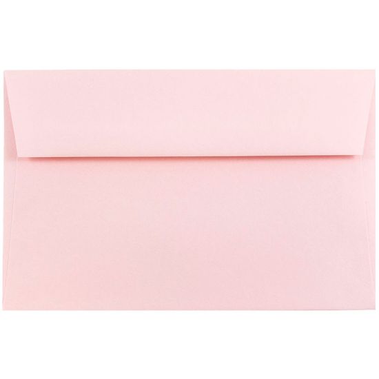 Picture of JAM Paper Booklet Invitation Envelopes, A9, Gummed Seal, Light Baby Pink, Pack Of 25