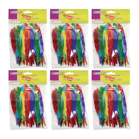 Picture of Creativity Street Duck Quills, Assorted Colors, 14 Grams Per Pack, Set Of 6 Packs