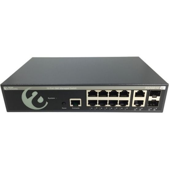 Picture of Amer SS2GD10 Ethernet Switch - 10 Ports - Gigabit Ethernet - 1000Base-T, 1000Base-X - 2 Layer Supported - Twisted Pair, Optical Fiber