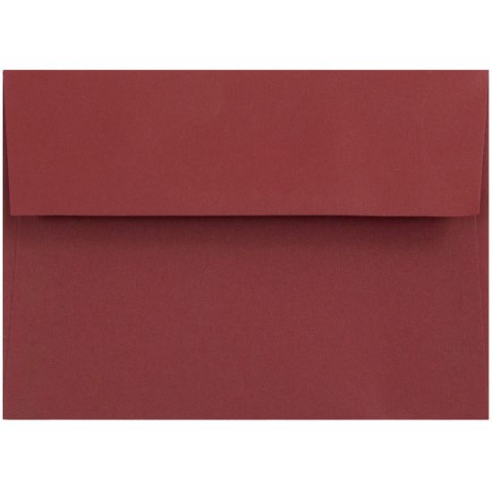 Picture of JAM Paper Booklet Envelopes, #4 Bar (A1), Gummed Seal, Dark Red, Pack Of 25