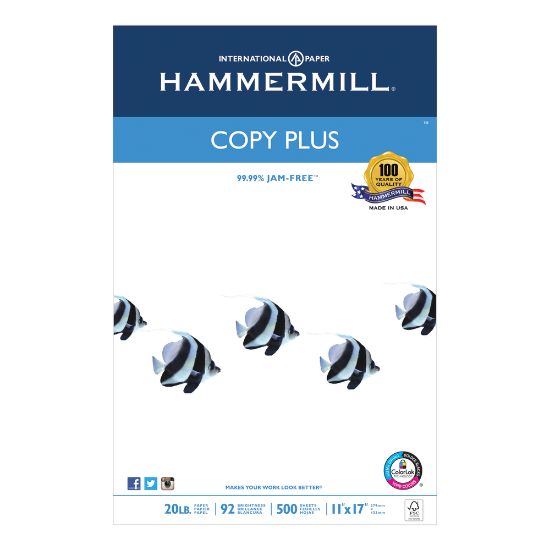 Picture of Hammermill Tidal Multi-Use Printer & Copy Paper, 1 Ream, White, Ledger (11in x 17in), 500 Sheets Per Ream, 20 Lb, 92 Brightness