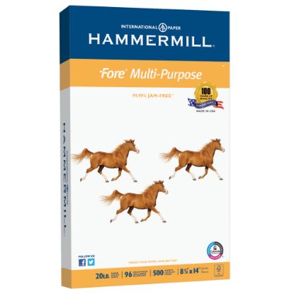 Picture of Hammermill Fore Multi-Use Printer & Copy Paper, 1 Ream, White, Legal (8.5in x 14in), 500 Sheets Per Ream, 20 Lb, 96 Brightness