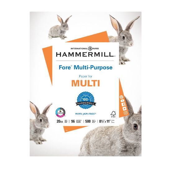 Picture of Hammermill Fore Multi-Use Printer & Copy Paper, 1 Ream, White, Letter (8.5in x 11in), 500 Sheets Per Ream, 20 Lb