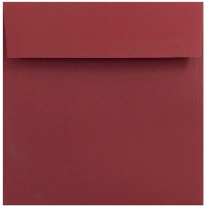 Picture of JAM Paper Color Square Invitation Envelopes, 6in x 6in, Gummed Seal, Dark Red, Pack Of 25