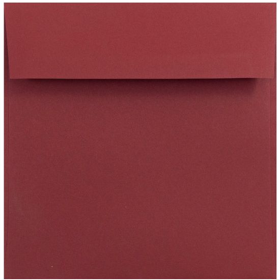 Picture of JAM Paper Color Square Invitation Envelopes, 6in x 6in, Gummed Seal, Dark Red, Pack Of 25