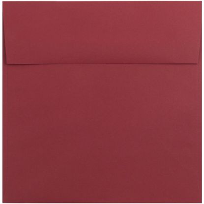 Picture of JAM Paper Color Square Invitation Envelopes, 8 1/2in x 8 1/2in, Gummed Seal, Dark Red, Pack Of 25